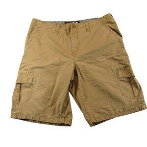 Tony Hawk Mens Cargo Shorts 38 x 11 Khaki 100% Cotton Pocket